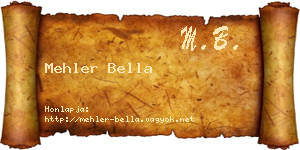 Mehler Bella névjegykártya